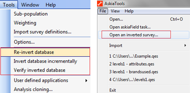 Inverted data format options Inverted data format options