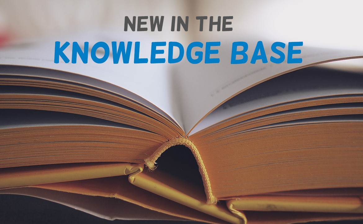 New in the Knowledge Base