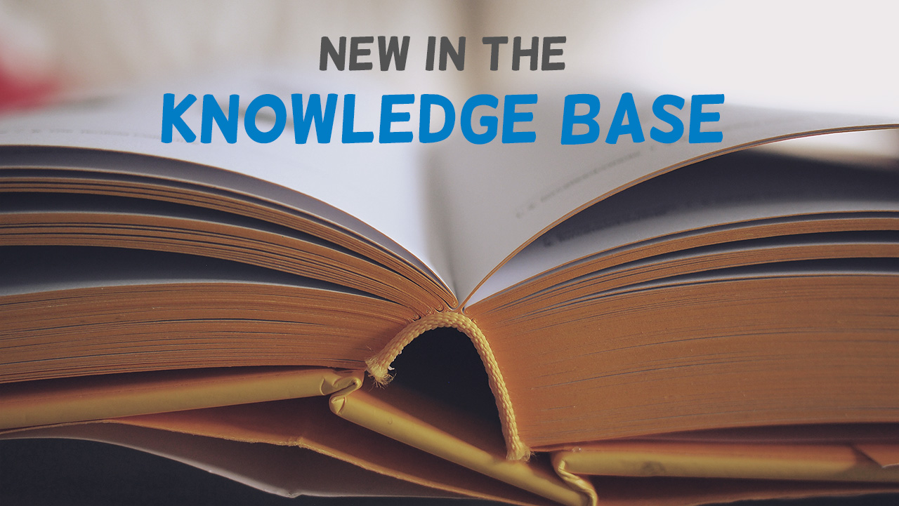 New in the Knowledge Base